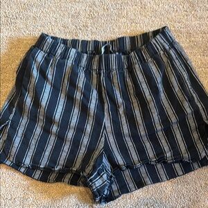 Striped Black and White Women's Shorts